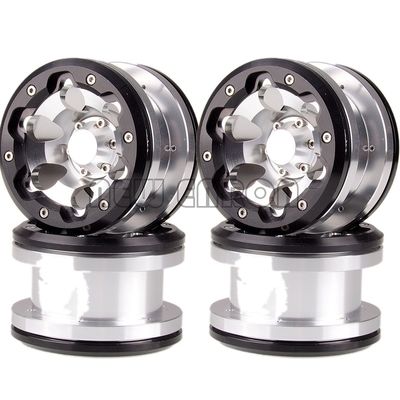 качество  1:10 RC Model Car 4P 2.2" 6 Holes Beadlock Wheels Aluminum Rims Hub For Axial Yeti / Emerging RC 90056 90053 90045 90031 Crawler завод